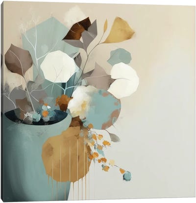 Modern Pastel Vase Canvas Art Print - Bella Eve