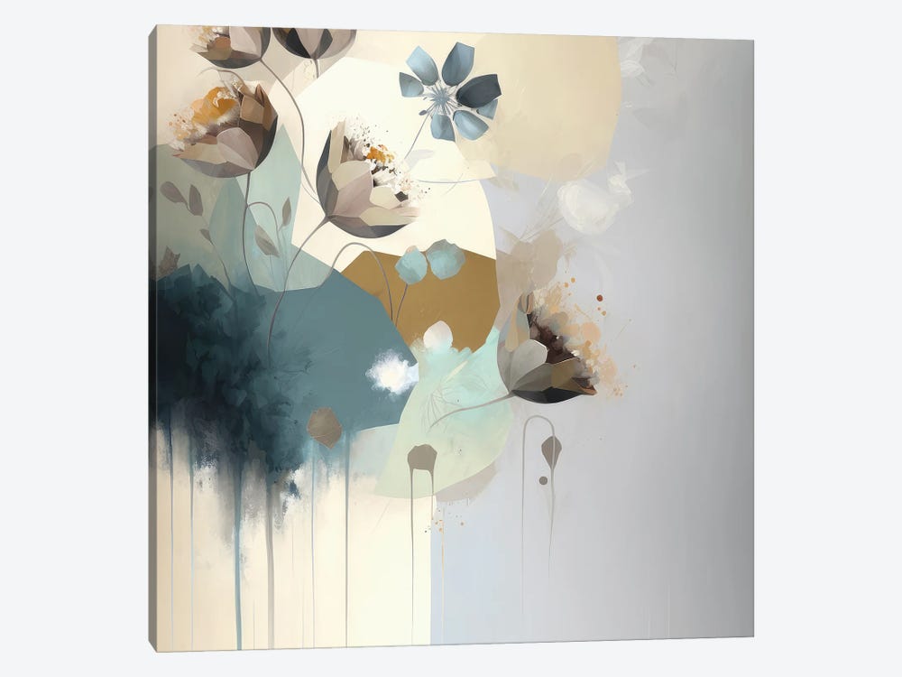 Abstracted Blue Blooms by Bella Eve 1-piece Canvas Print