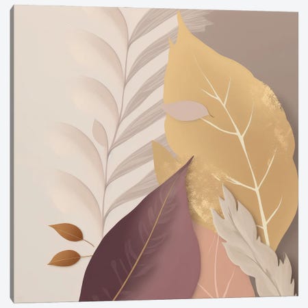 Subtle Leaves Of Love Canvas Print #BVE88} by Bella Eve Canvas Print