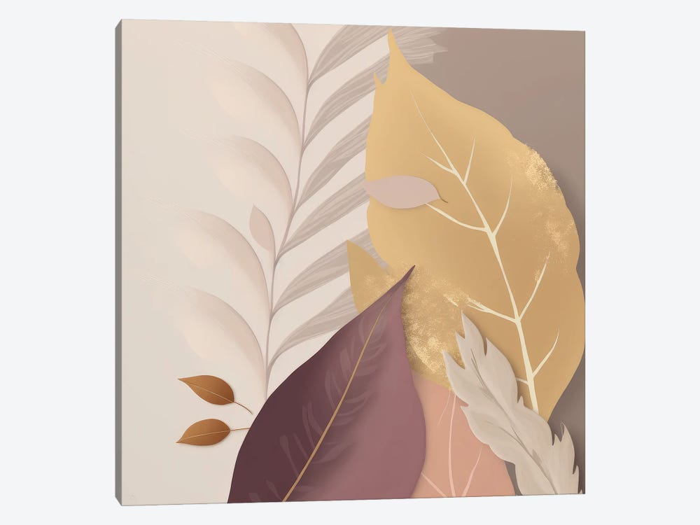 Subtle Leaves Of Love by Bella Eve 1-piece Canvas Wall Art
