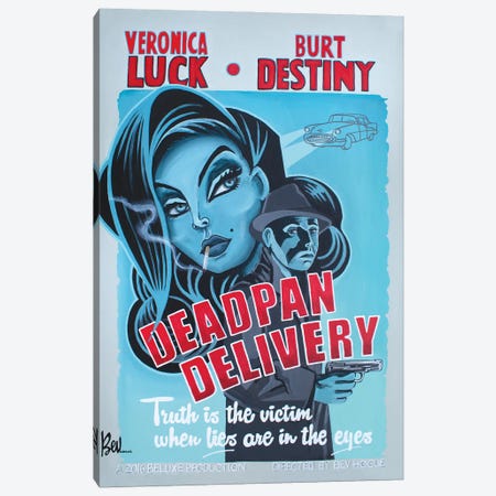 Deadpan Delivery Canvas Print #BVH45} by Bev Hogue Canvas Art Print