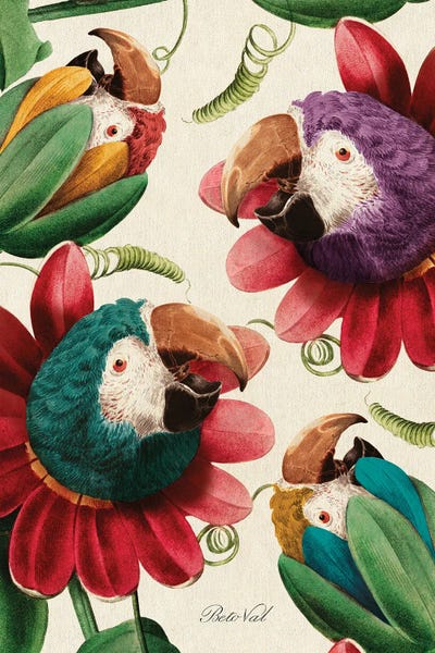 Beto Val: Flower Parrot by Beto Val