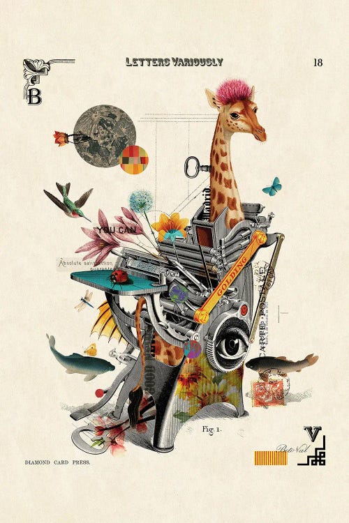 Printing Giraffe by Beto Val wall art
