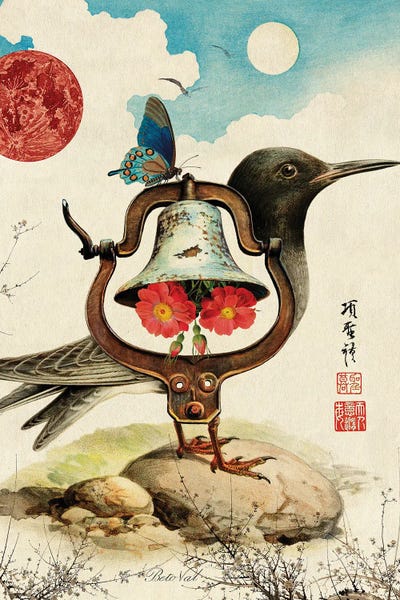 Vintage Animal Illustrations: Bell Bird by Beto Val