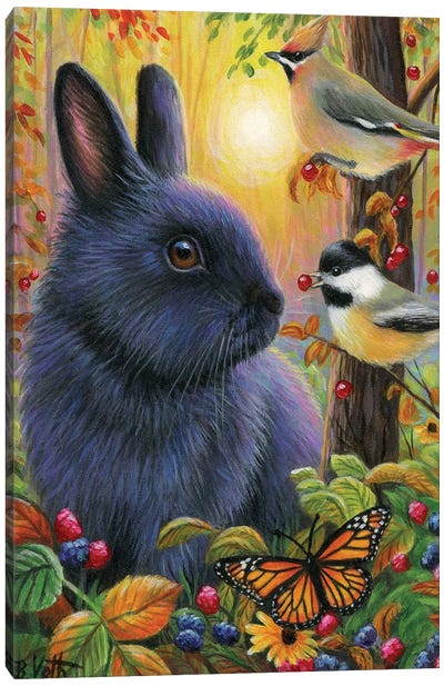 Little Autumn Bunny Canvas Art Print - Bridget Voth
