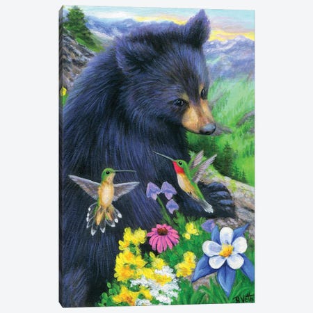 Little Bear's Humming Friends Canvas Print #BVT188} by Bridget Voth Canvas Print