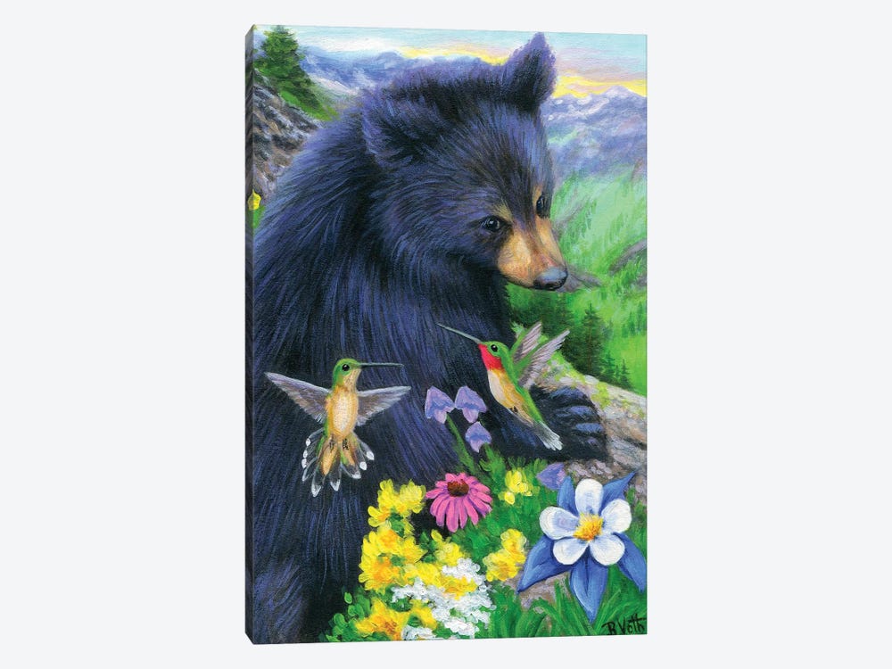 Little Bear's Humming Friends by Bridget Voth 1-piece Canvas Print