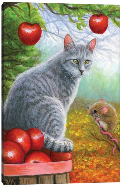 Misty's Orchard Canvas Art Print - Mouse Art