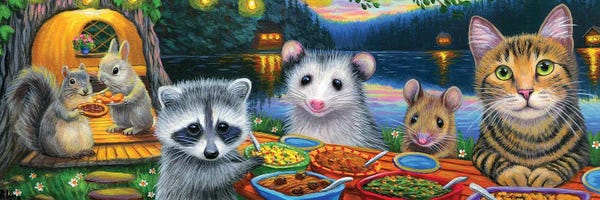 Raccoons: Mr Tabbs Potluck Dinner by Bridget Voth