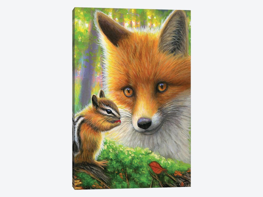 A New Friend For Little Fox by Bridget Voth 1-piece Canvas Artwork
