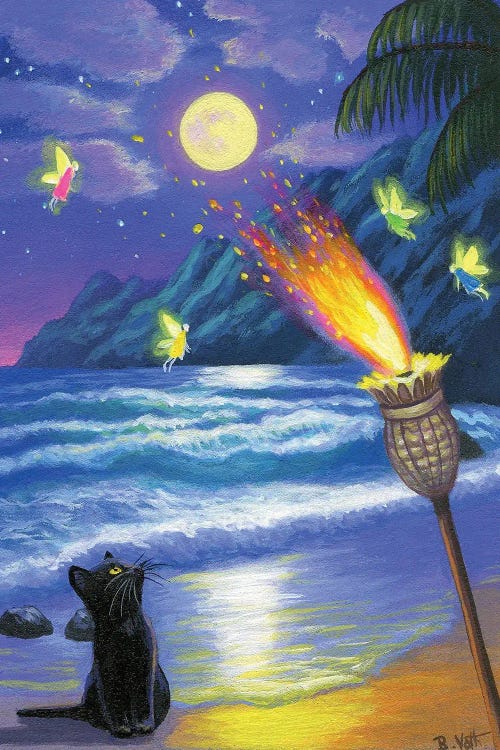 Tiki Torch Fairies by Bridget Voth wall art