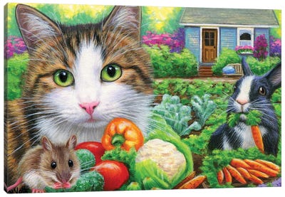 Verns Veggie Garden Canvas Art Print - Mouse Art