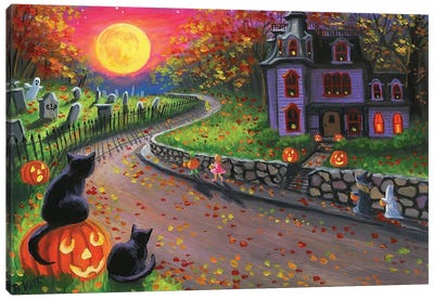 A Spooky Night I Canvas Art Print - Halloween Art
