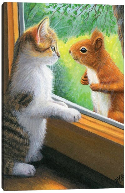 Who Are You VII Canvas Art Print - Kitten Art