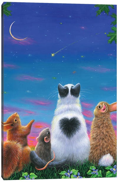 Watching For You Canvas Art Print - Crescent Moon Art