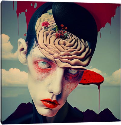 Eggshell Mind II, 2023 Canvas Art Print - Brain Wave Cult