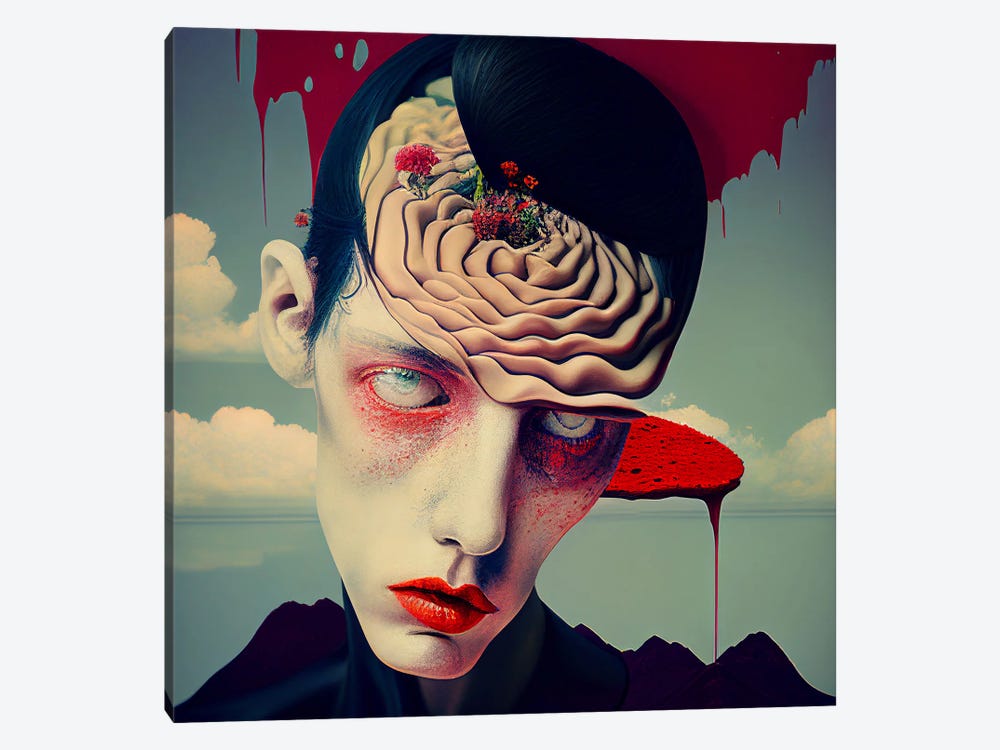 Eggshell Mind II, 2023 by Brain Wave Cult 1-piece Canvas Print
