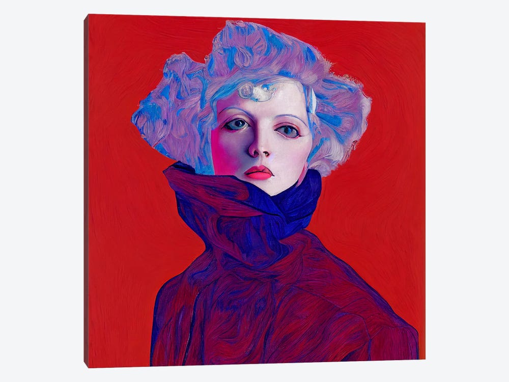 Pink Red Blue, 2022 by Brain Wave Cult 1-piece Canvas Art Print