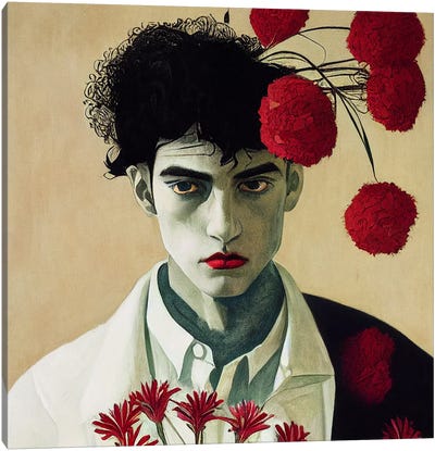 Man Of The Flowers, 2022 Canvas Art Print - Brain Wave Cult