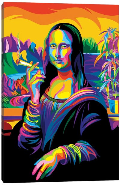 Mona Lisa Canvas Art Print - Marijuana