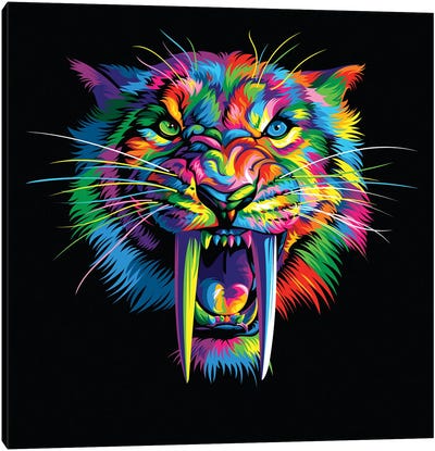 Sabretooth Canvas Art Print - Tiger Art