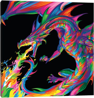 Fantasy Dragon Canvas Art Print - Dragon Art