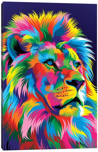 Lion New Canvas Art Print - 3-Piece Pop Art