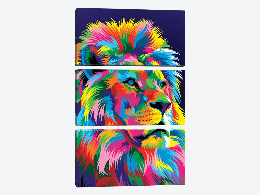 Lion New by Bob Weer 3-piece Canvas Artwork