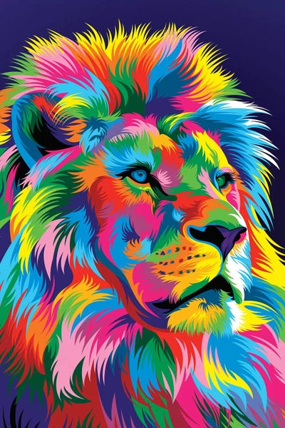 Pop Art: Lion New by Bob Weer