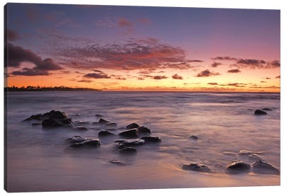 Salt Pond Sunset Canvas Art Print - Kauai