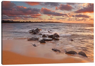 Sunrise On Kauai Canvas Art Print - Rocky Beach Art