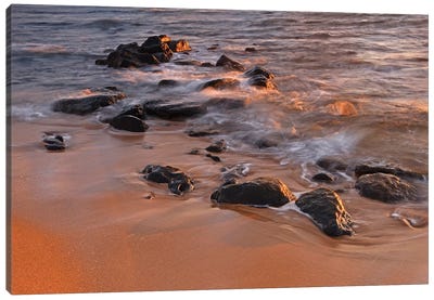 Sunrise Waves  Canvas Art Print - Beach Sunrise & Sunset Art