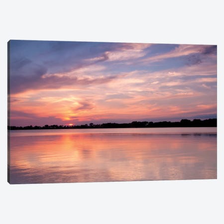 Sunset On The Lake Canvas Print #BWF332} by Brian Wolf Canvas Wall Art
