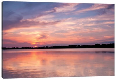 Sunset On The Lake Canvas Art Print - Brian Wolf