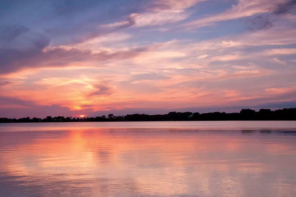 Brian Wolf: Sunset On The Lake by Brian Wolf