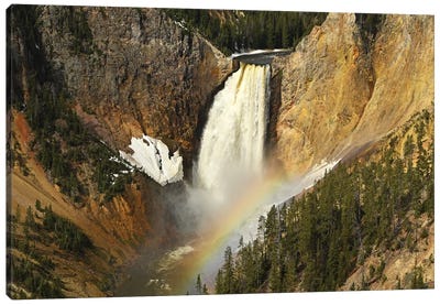 Waterfall and Rainbow Canvas Art Print - Weather Art