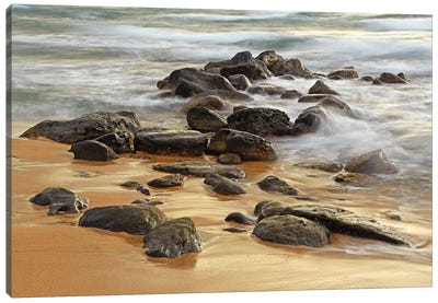 Waves and Rocks Canvas Art Print - Brian Wolf