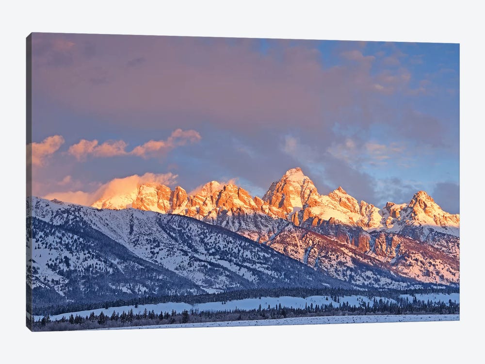 Winter Sunrise On The Tetons by Brian Wolf 1-piece Canvas Artwork