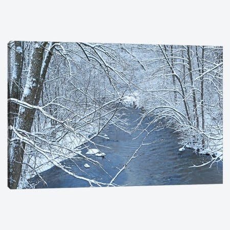Fresh Snow On The Mecan River Canvas Print #BWF586} by Brian Wolf Canvas Artwork