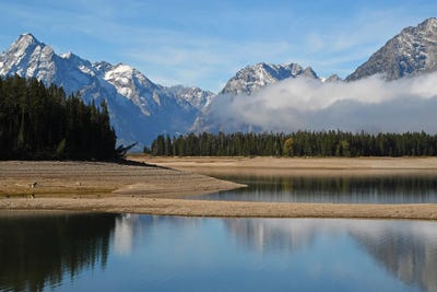 Grand Tetons Fog And Jackson Lake by Brian Wolf canvas print