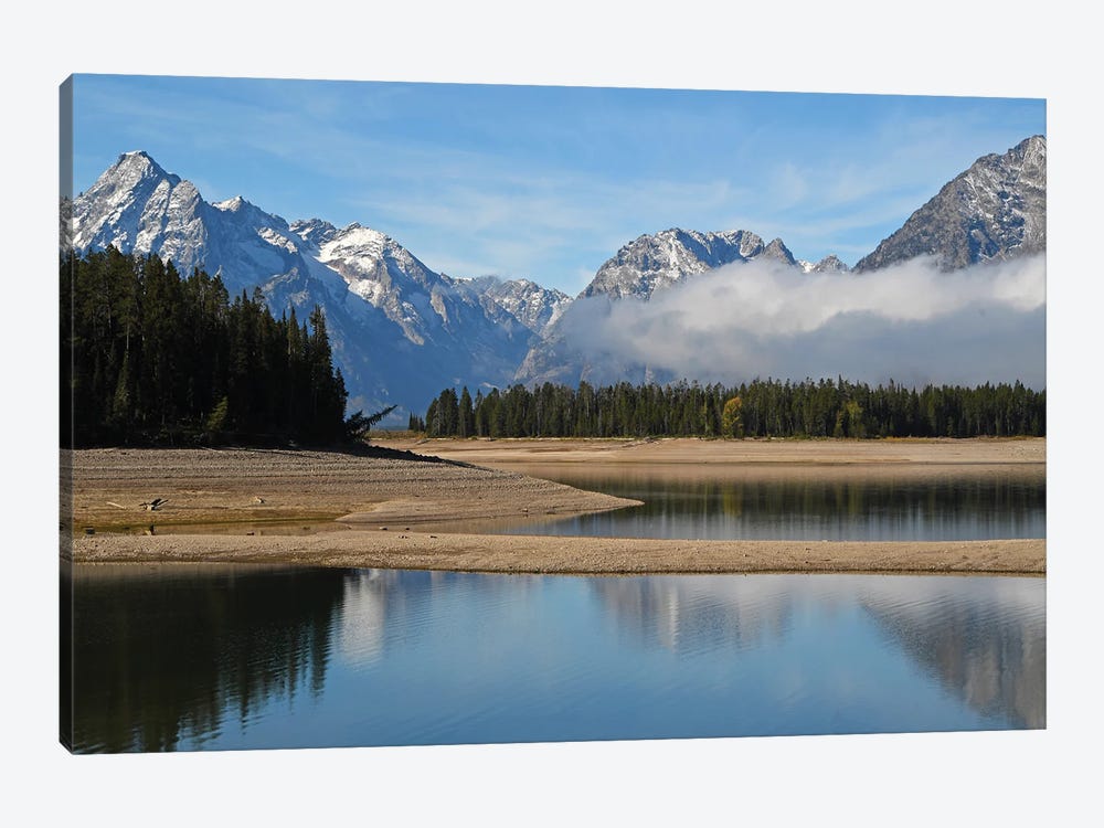 Grand Tetons Fog And Jackson Lake by Brian Wolf 1-piece Canvas Art
