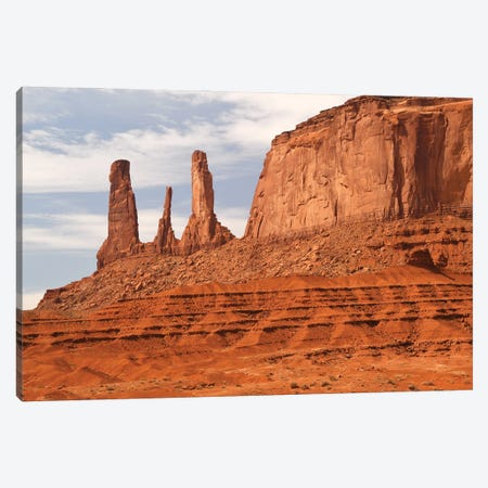 The Three Sisters - Monument Valley Canvas Print #BWF785} by Brian Wolf Canvas Art