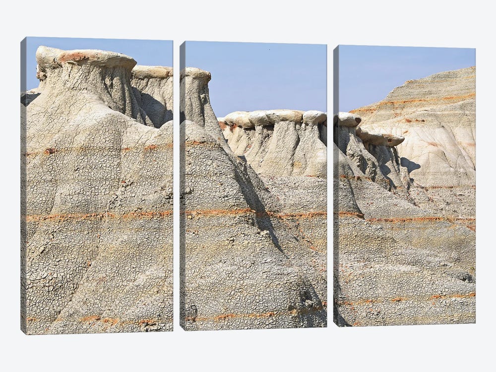 Cap Rocks At Theodore Roosevelt National Park by Brian Wolf 3-piece Canvas Print