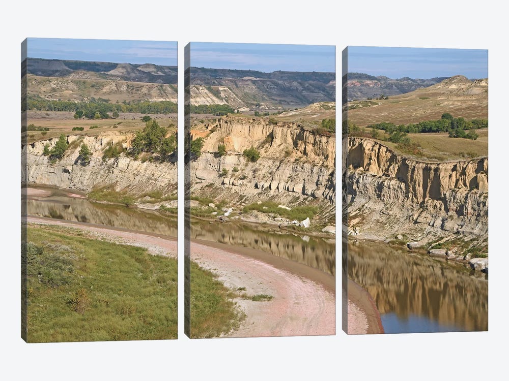 River Bend At Theodore Roosevelt National Park by Brian Wolf 3-piece Canvas Art