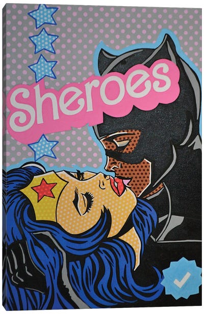 Sheroes Canvas Art Print - Justice League