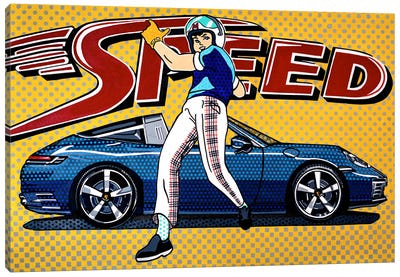 Speedy Pants Canvas Art Print - Auto Racing Art