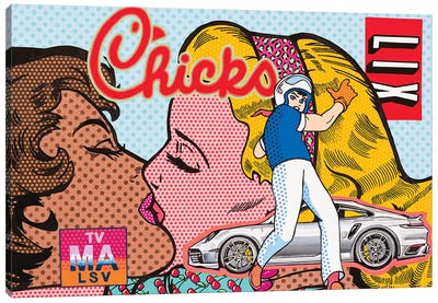 Chicks & Lix Canvas Art Print - Satirical Humor Art