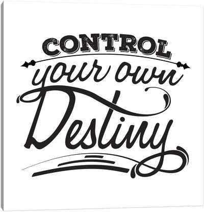 Control Your Destiny I Canvas Art Print - Bold Black & White Quotes