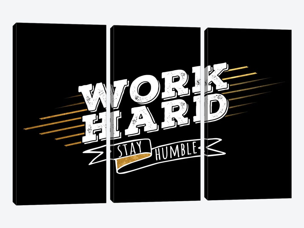 Work Hard IV by 5by5collective 3-piece Canvas Art Print