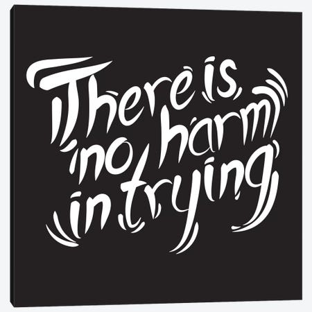 No Harm In Trying I Canvas Print #BWQ56} by 5by5collective Canvas Wall Art